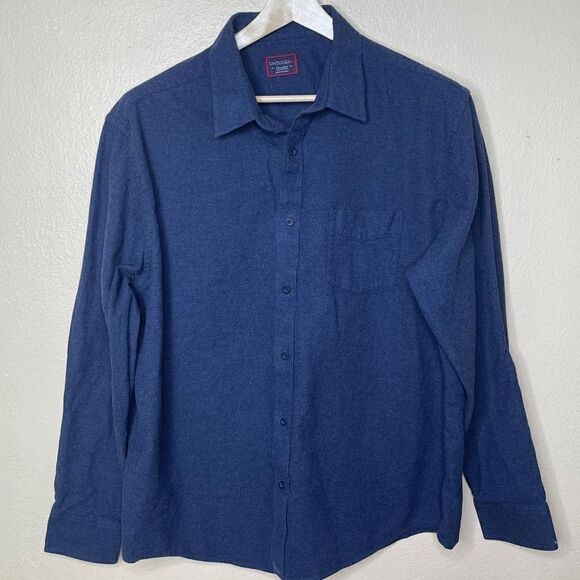 UNTUCKit Shirt Mens Size XL Long Sleeve Navy Blue Button Up with Pocket - Picture 1 of 8